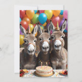 Triple the Joy: een ezel Triplets 'Verjaardag Bash Kaart (Achterkant)