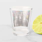 Triple the Joy: een ezel Triplets 'Verjaardag Bash Shot Glas (Achterkant)