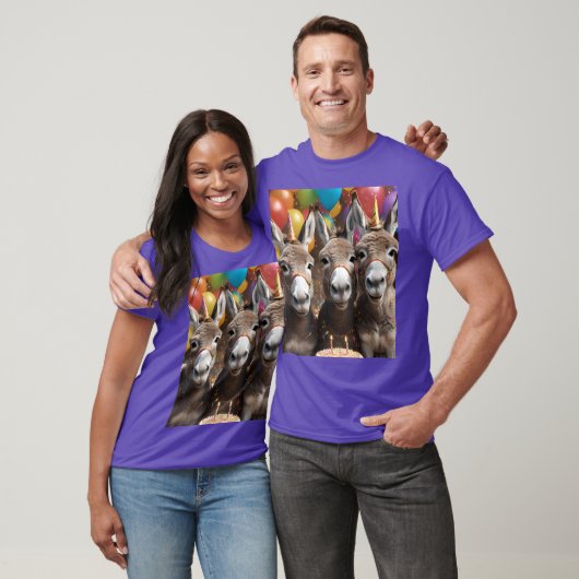 Triple the Joy: een ezel Triplets 'Verjaardag Bash T-shirt (Unisex)