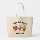 Triple the Scoops, Triple Fun! Grote Tote Bag (Achterkant)