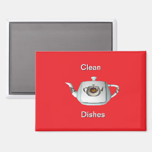 Triple Theepots Schone Afwas Afwasmachine Rood Magneet