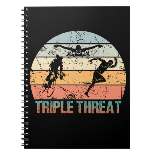 Triple Threat - Triathlon Athlete Notitieboek (Voorkant)