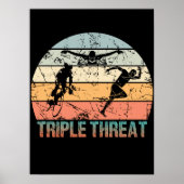 Triple Threat - Triathlon Athlete Poster (Voorkant)