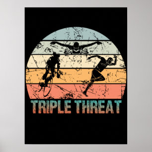 Triple Threat - Triathlon Athlete Poster