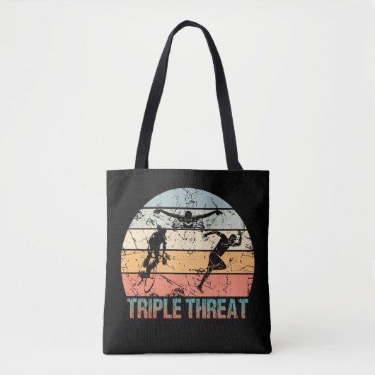 Triple Threat - Triathlon Athlete Tote Bag (Voorkant)