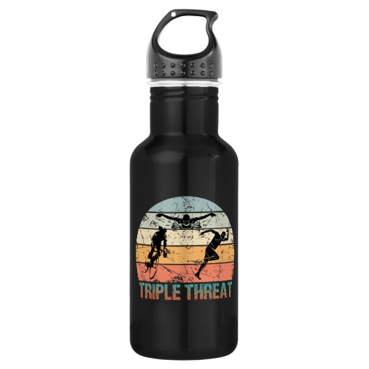Triple Threat - Triathlon Athlete Waterfles (Voorkant)