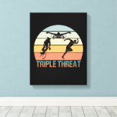 Triple Threat - Triathlon Sunset Canvas Afdruk (Insitu (Houten vloer))