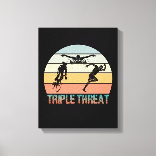 Triple Threat - Triathlon Sunset Canvas Afdruk (Voorkant)