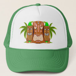 Triple Tiki Palm Tree Trucker Hat Pet