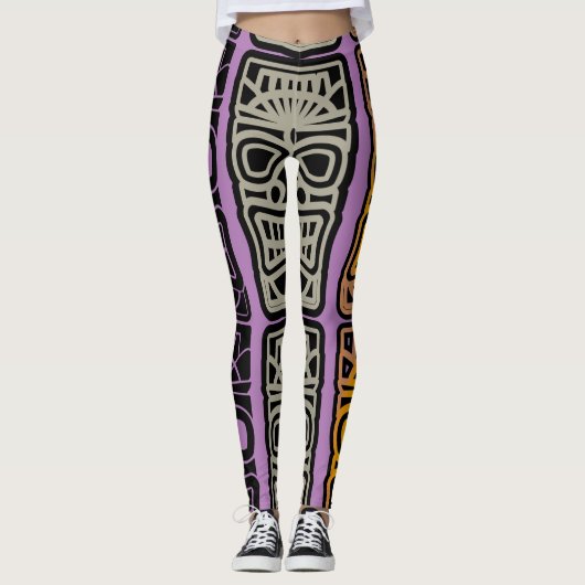 Triple Tiki sculptures Thunder_Cove Leggings (Voorkant)
