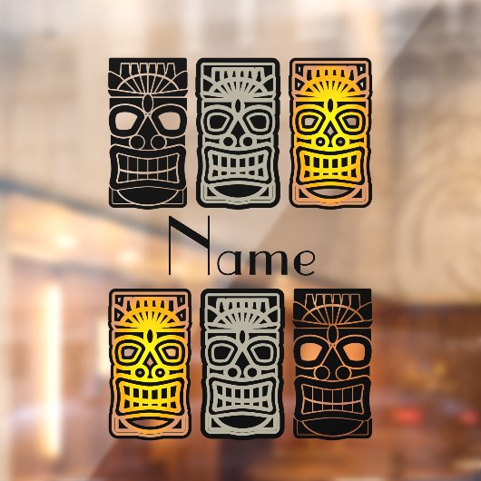 Triple Tiki sculptures Thunder_Cove Raamsticker (Vel 2)