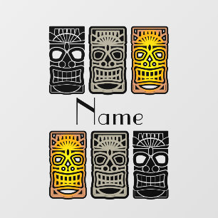 Triple Tiki sculptures Thunder_Cove Raamsticker