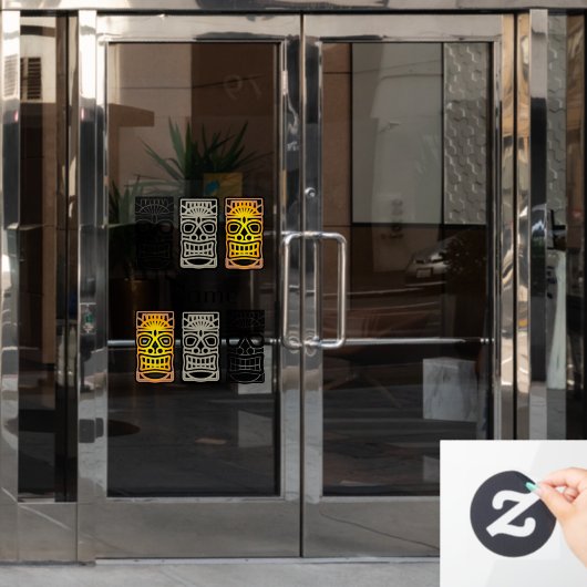 Triple Tiki sculptures Thunder_Cove Raamsticker (Kantoordeur)