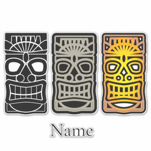 Triple Tiki sculptures Thunder_Cove Sticker (Voorkant)