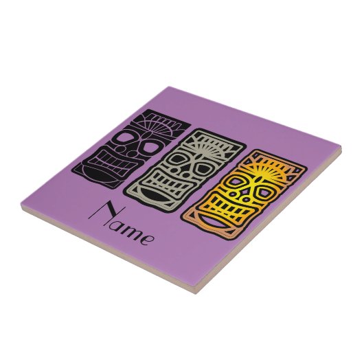 Triple Tiki sculptures Thunder_Cove Tegeltje (Zijkant)