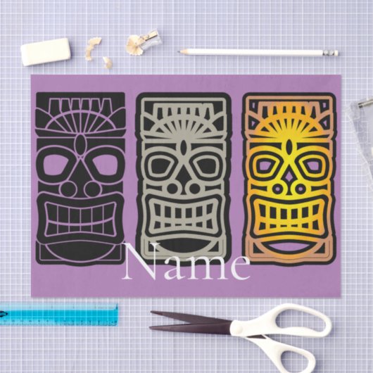 Triple Tiki sculptures Thunder_Cove Tissuepapier (Craft)