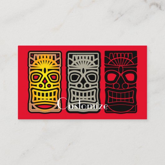 Triple Tiki sculptures Thunder_Cove Visitekaartje (Achterkant)