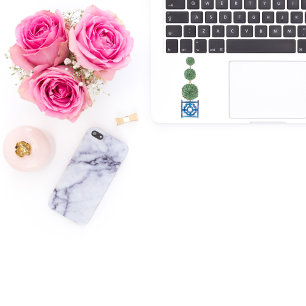 Triple Topiary Tree Chinoiserie Vinyl Sticker