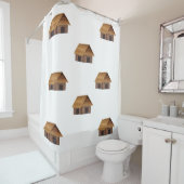 Triple Tree Tours Angelsaksische hut Douchegordijn (In situ)