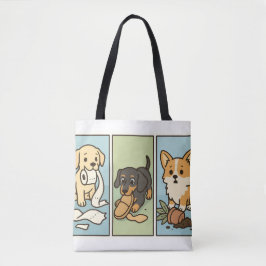 Triple Trouble – Mischievous Puppies Gevangen in d Tote Bag