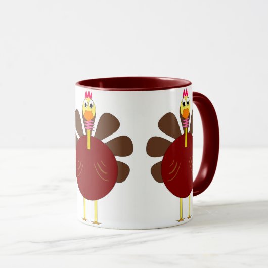 Triple Turkey Thanksgiving Coffee Mok (Voorkant rechts)