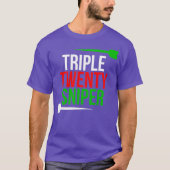 Triple Twenty Sniper Grappige Darts Speler T-shirt (Voorkant)