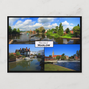Triple uitzicht briefkaart Marlow, Buckinghamshire
