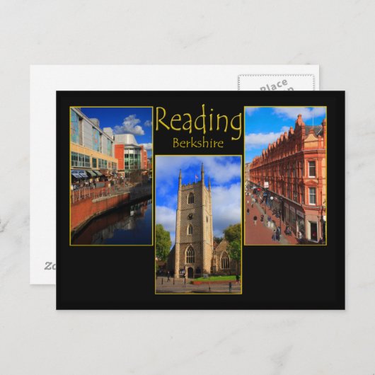 Triple uitzicht briefkaart of Reading, Berkshire E (Voorkant / Achterkant)