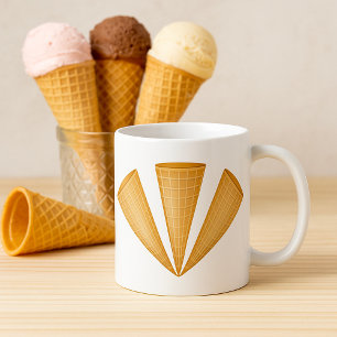 Triple Waffle Ice Cream Cone Zomer Dessert Koffiemok