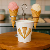 Triple Waffle Ice Cream Cone Zomer Dessert Papieren Bekers