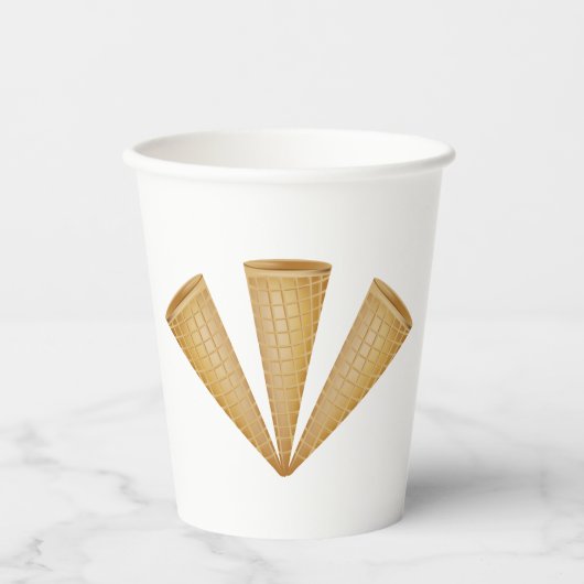 Triple Waffle Ice Cream Cone Zomer Dessert Papieren Bekers (Voorkant)