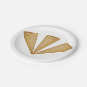 Triple Waffle Ice Cream Cone Zomer Dessert Papieren Bordje (Gekanteld)