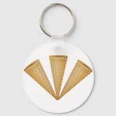 Triple Waffle Ice Cream Cone Zomer Dessert Sleutelhanger (Voorkant)