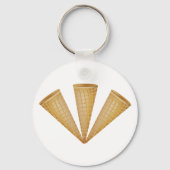 Triple Waffle Ice Cream Cone Zomer Dessert Sleutelhanger (Achterkant)