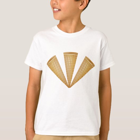 Triple Waffle Ice Cream Cone Zomer Dessert T-shirt (Voorkant)
