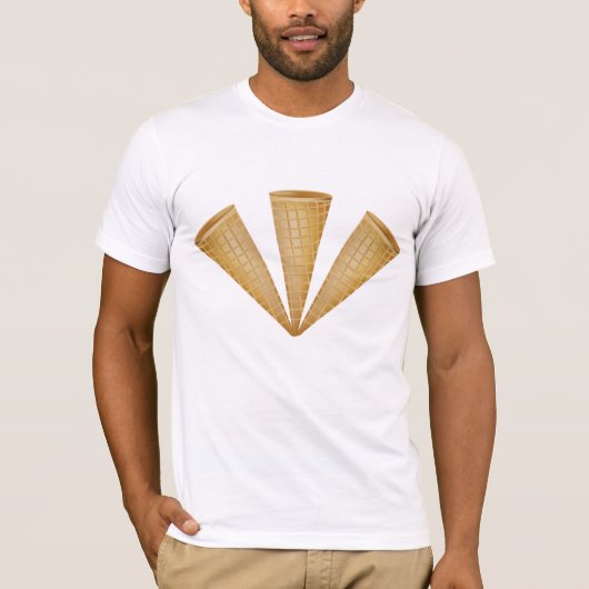 Triple Waffle Ice Cream Cone Zomer Dessert T-shirt (Voorkant)