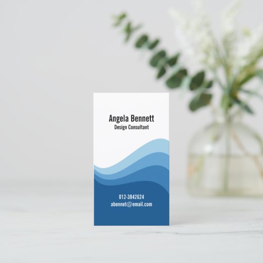 Triple Wave Donkerblauw Visitekaartje (Staand voorkant)