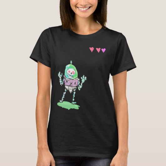 Triple X Skeleton Robot With Life Hearts T-shirt (Voorkant)