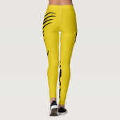 Triple Yellow Pony Horse Bronco Stallion Lineart Leggings (Achterkant)