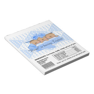 Triplet Baby shower Snoep Bar wrappers Notitieblok