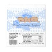 Triplet Baby shower Snoep Bar wrappers Notitieblok (Voorkant)