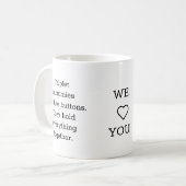 Triplet baby's: we houden van mam cadeau, koffiemok (Voorkant links)