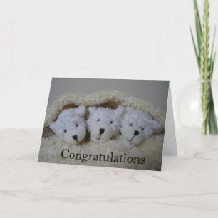 Triplet beren gefeliciteerd kaart
