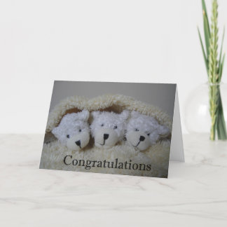 Triplet beren gefeliciteerd kaart