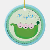 Triplet Boy "Sweet pea"-baby shower Keramisch Ornament (Achterkant)