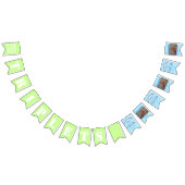 Triplet Boy's Blue Green Bunting Banner (Alle)