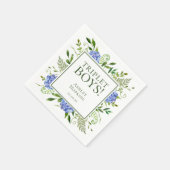 Triplet Boys Blue Hydrangeas Baby shower Servet (Hoek)