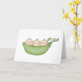 Triplet Erwten in een Pod Kaart (Gele Bloem)