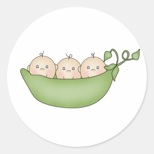 Triplet Erwten in een Pod Ronde Sticker (Voorkant)