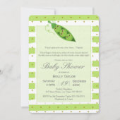 Triplet erwten in een uitnodiging tot het Baby sho (Voorkant)